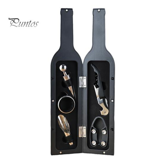 

5 шт. открывалок для бутылок, набор винных пробок из нержавеющей стали, многоразовые вакуумные пробки для бара, вечеринки, красного вина, открывалка для банок, праздничный подарок чёрный