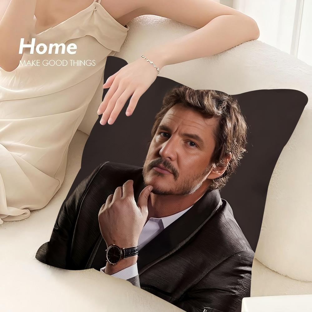 New P-Pedro Pascal Pillow Case 3D Print Polyester Fiber 40*40 cm Home Sofa Throw Pillow Cover Decoration Festival Gift