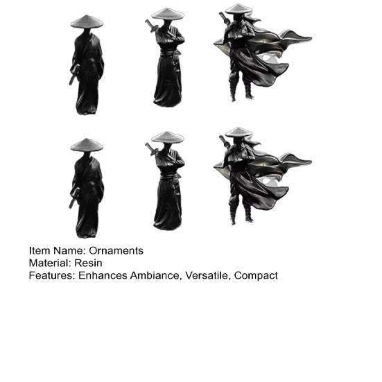 Ancient Chinese Warrior Swordsman Statue Miniature Resin Ornament for Car Dashboard Tabletop Display Decorative Figurine Unique Gift for Kung Fu