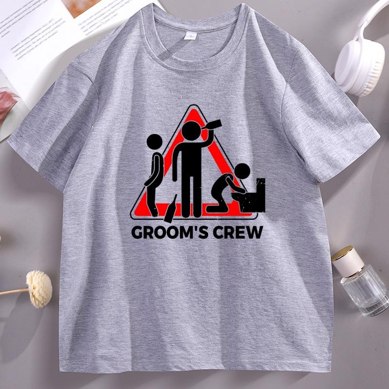 Grooms Crew Groom GroomsUnisex Bachelor Tshirt Funny Cotton Short Sleeve Unisex T Shirtcotton Breathable Comfortable Round Neck Tee