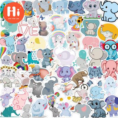 50 folhas bonito elefante dos desenhos animados crianças papelaria tela plana caderno impermeável decorativo animal manual adesivo pacote atacado