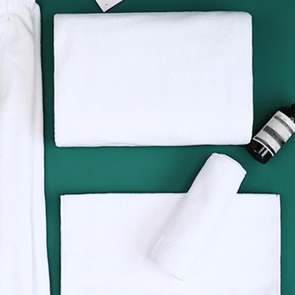 5 Stück Schönheitssalon Handtücher Mikrofaser Bett Handtücher Bademantel Duschhaube Kissenhandtücher Brusttuch Badetücher Weiß