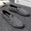 Herren Leder Slipper Mode Rutschfeste Walking Flats Atmungsaktive Outdoor Slip-on Freizeitschuhe für Herren Arbeit Büro Fahrschuhe