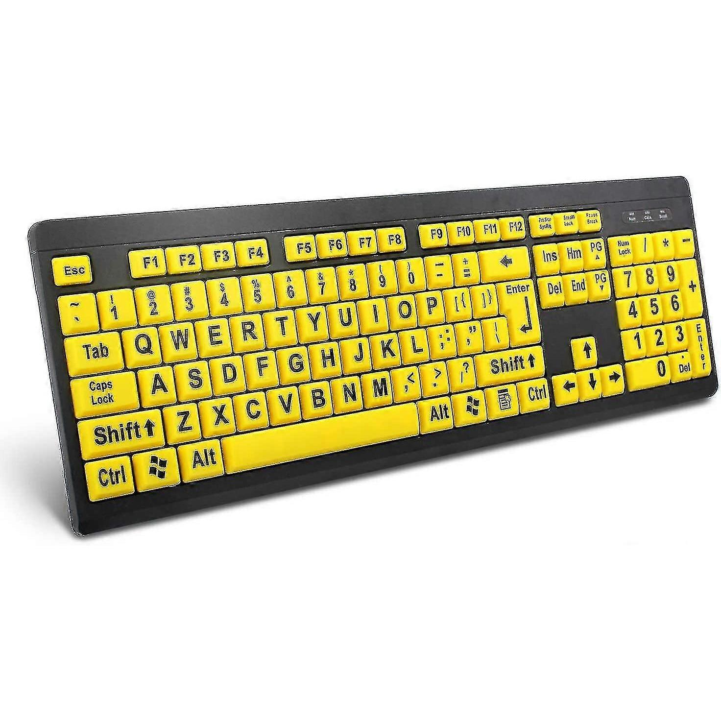 Datora tastatūra ar lielu druku, vadu