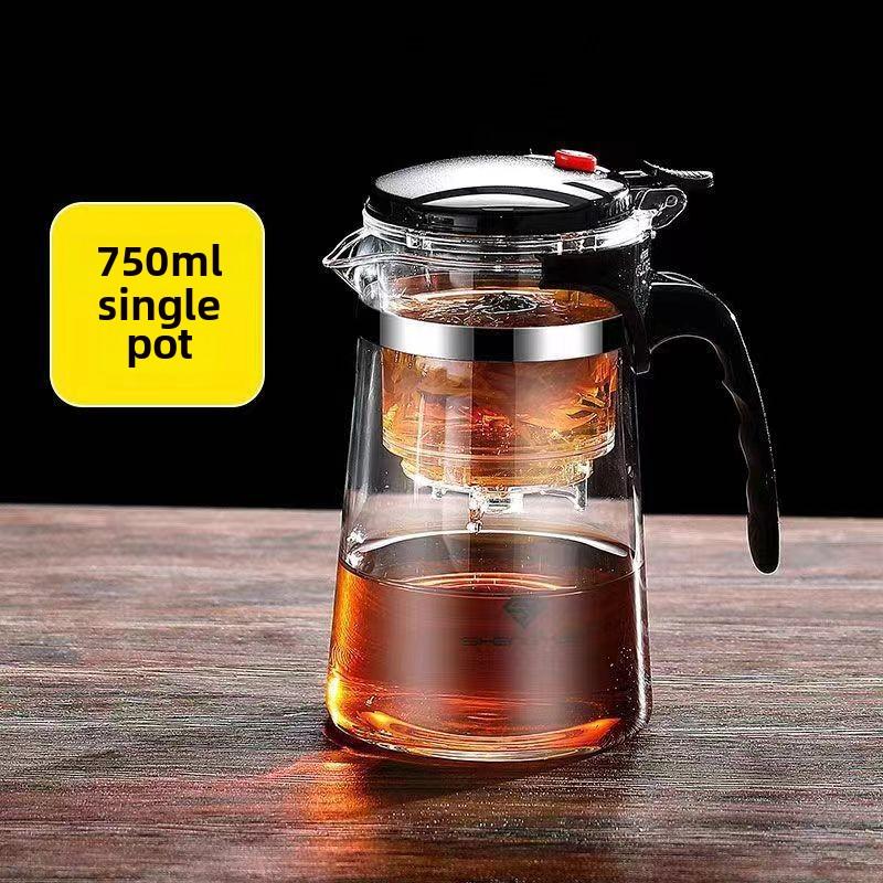 High borosilicate glass brewing teapot household one-click filter brewing tea cup tea separation glass pot tea set