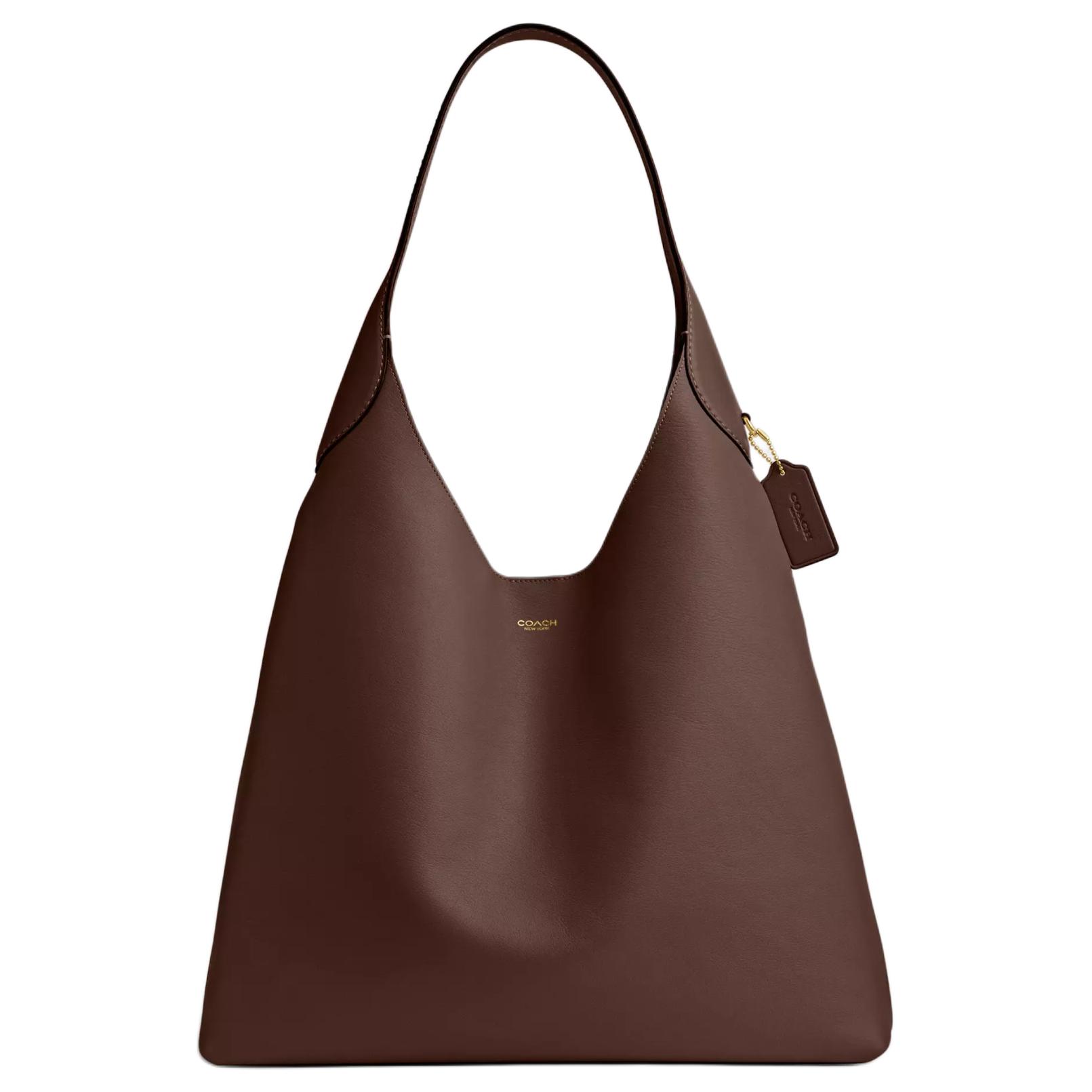 

Coach Brooklyn 39 Logo Magnetic Snap Closure Natural Grain Leather Hobo Bag Women bags Brass Maple CU044-B4MPL Basic Set (Bag+Dust Bag)