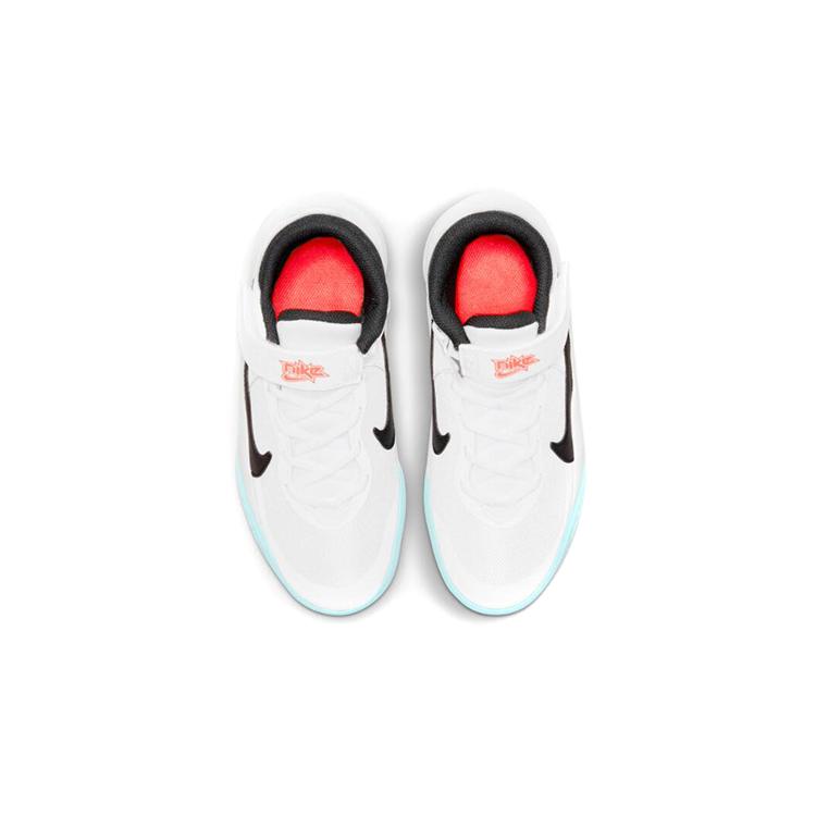 Nike Team Hustle D10 FlyEase Grade School 'White Black Blue' (Unisex) White / Black / Photon Dust Kids' Basketball Shoes DD7303 102