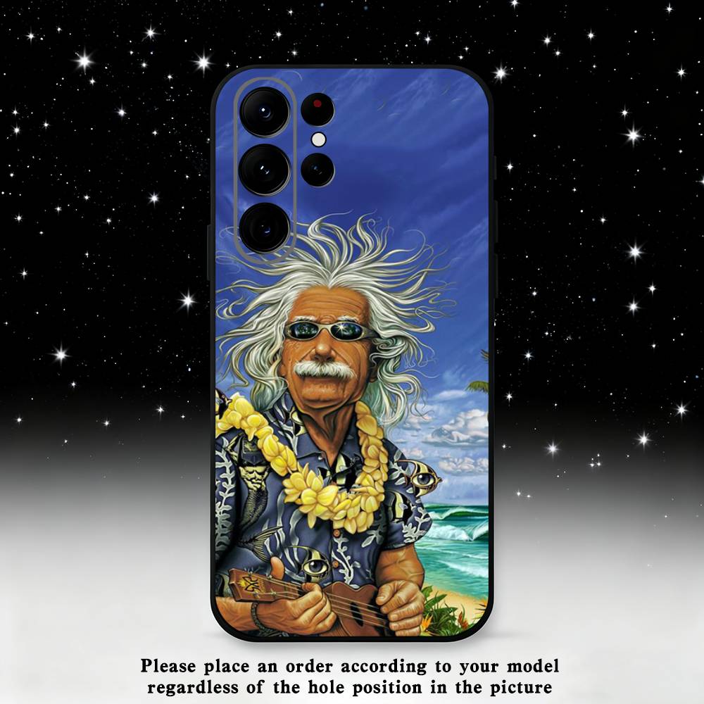A-Albert E-Einstein Phone Case For Samsung S25,S24 Ultra,S20,S30 plus,S22 plus,S23,S30 Ultra 5G Silicone Black Shell