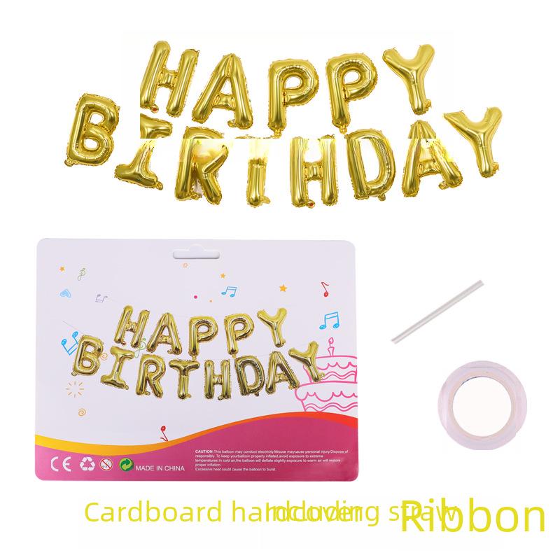 Beautiful Birthday Balloon Set: Happy Birthday Letter Aluminum Foil Decorations