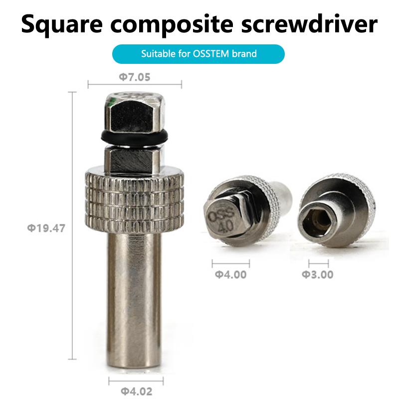 Șurubelniță compusă pentru implant dentar, dreaptă, cu clichet, driver pentru bont, cheie dinamometrică, localizator de precizie pentru dentist