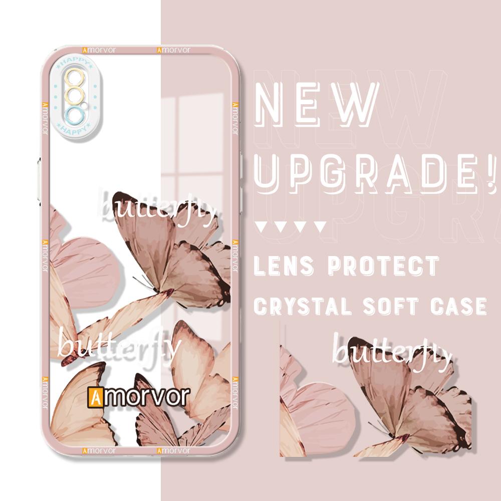 

Защитный чехол для камеры с мультяшной бабочкой, прозрачный чехол для телефона Samsung Galaxy S23 S22 A52 A32 A51 S20FE A31 A71 A13 M21, мягкий чехол для мобильного телефона Samsung S23 Ultra 5G