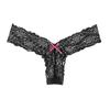 Women's Seamless Bow Lace Thong: Low-Waist Temptation Panties
