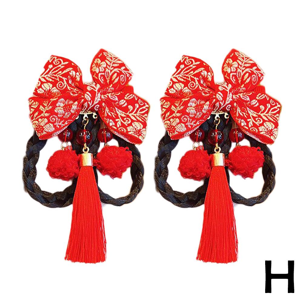 

Детская красная заколка-бантик простая корона плюшевые заколки для волос ханьфу китайский новый милый головной убор да O4V9 style8-One size