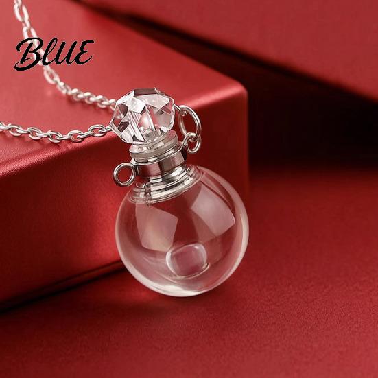 Transparent Scent Bottle Perfume Vial Pendant Necklace Aroma Essential Oil