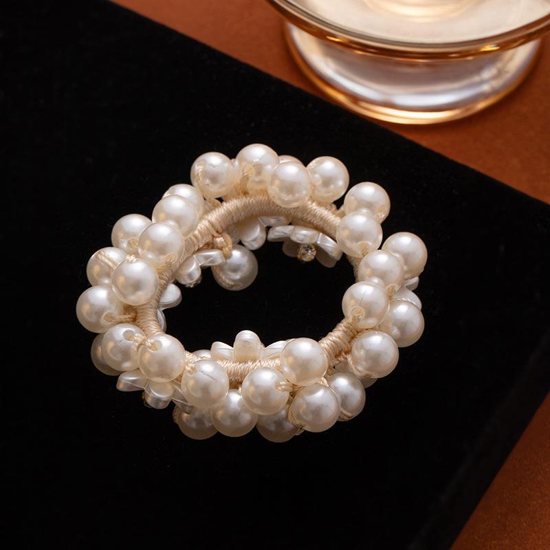 Temperament Imitation Pearl Headdress Bracelet Dual-Purpose Beaded Hair Rope Sweet High-End Hair Accessories Women'S Headdress