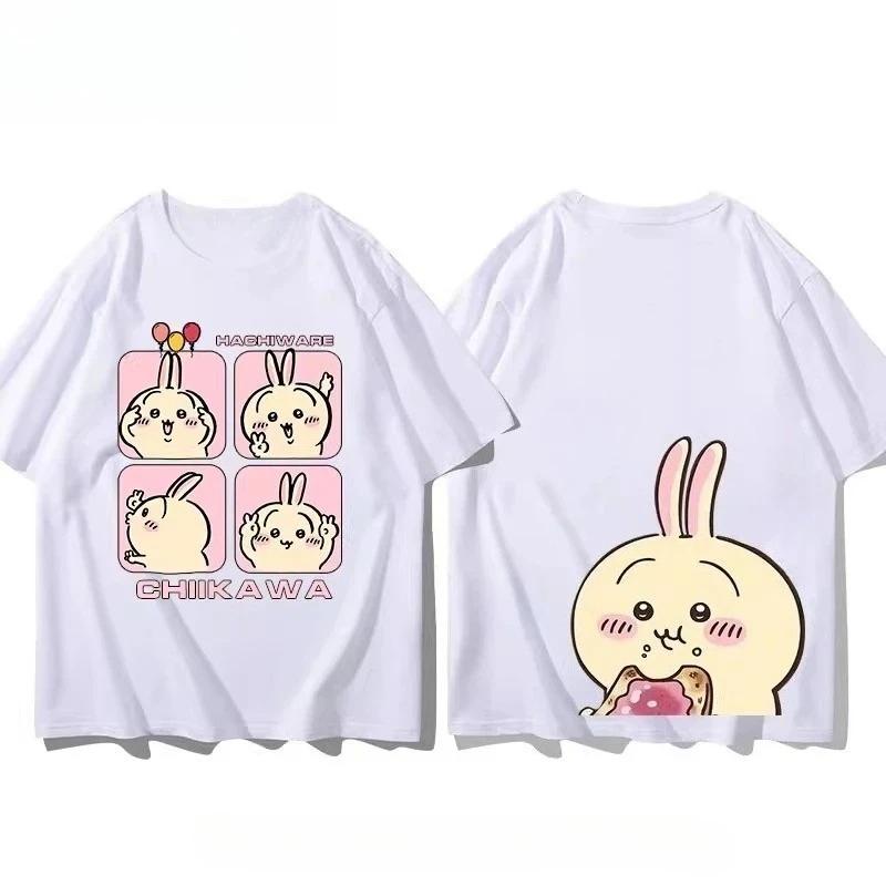 2026 Chiikawa T-shirt Kawaii Animation Outdoor Street Sports Casual Loose Comfortable Cotton Short Sleeve Y2K