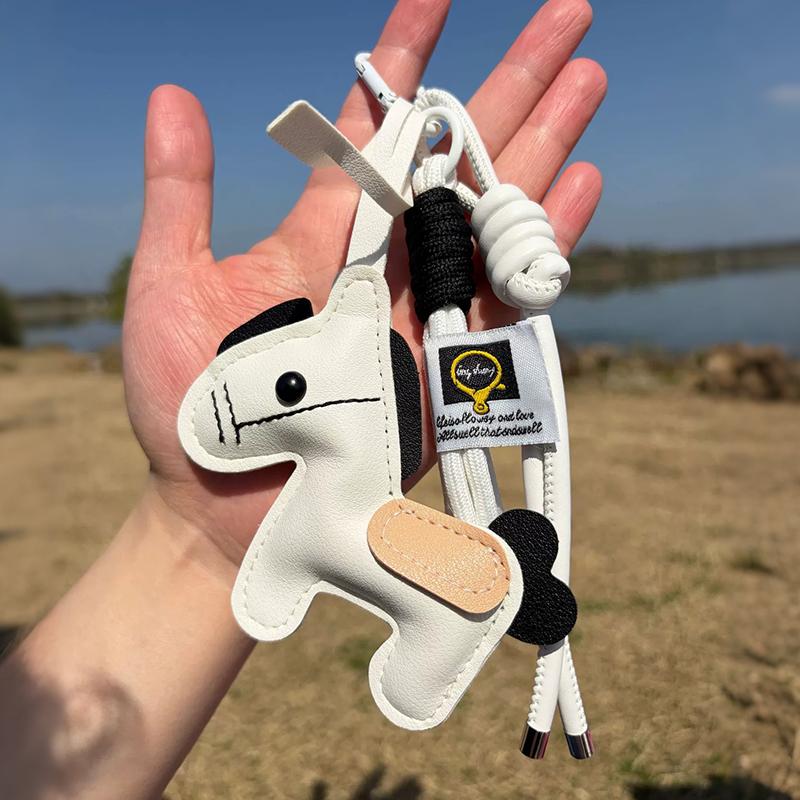 Tassenbedel Vintage Paard Tas Hanger PU Leer Paard Ophangtouw Touw Cartoon Ontwerp Decoratie Accessoires