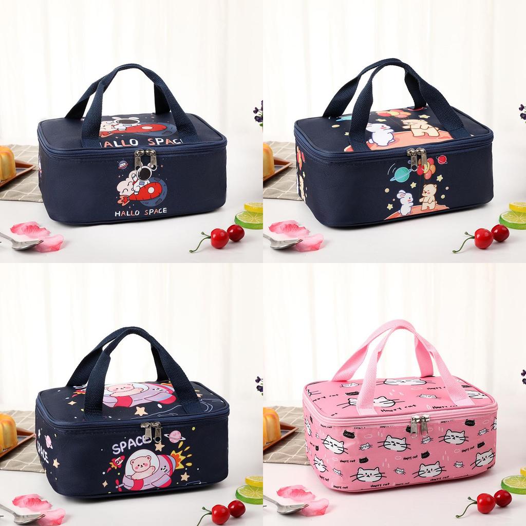 Cartoon Insulated Lunch Bag With Aluminum Foil For Students And Kids