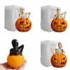 Halloween Skeleton Pumpkin  Silicone Candle Molds Halloween Decoration  Ghost Pumpkin Crafts Gypsum   Candy Making Soap Mold
