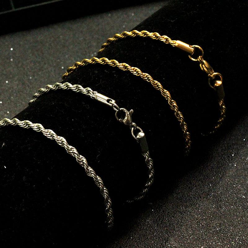 Stainless Steel Twisted Chain Necklace for Women & Men - Simple Titanium Steel Fashion Design