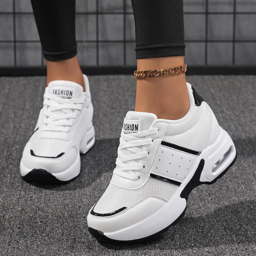 TUINANLE Leather Height Increasing Insole Comfortable Platform Sneakers Casual Women's Shoes Chunky Sneakers