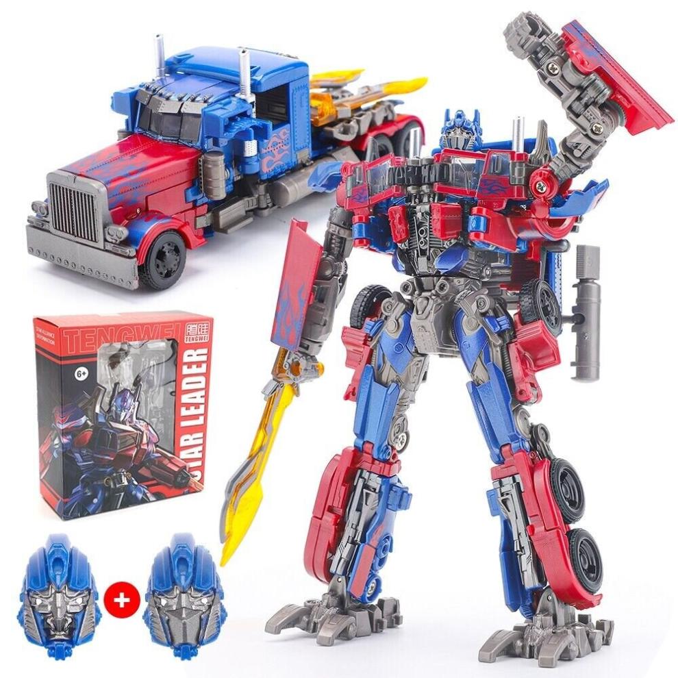 2-in-1 Transformer Car Toy - Alloy + ABS, Transformable Robot & Vehicle, Realistic Head, 17.5cm, Gift for Teens 14+