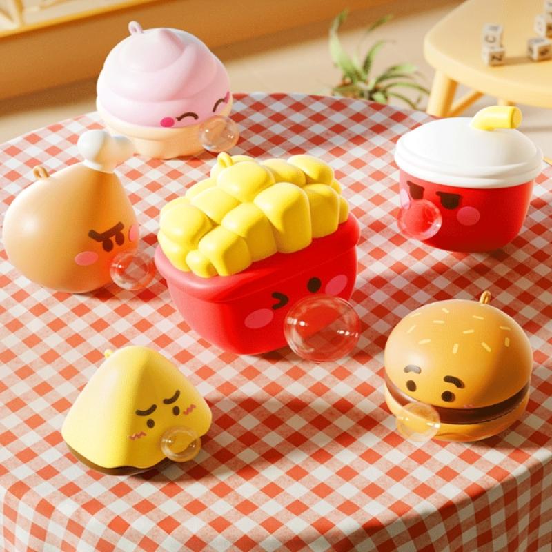 Cute Food Series Spitting Bubbles Squishy Squeeze Toys Anxiety Stress Relief Sensory Antistress Toys For Adults Kids Toys Gifts