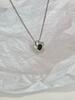 Su Chuang S925 Sterling Silver Black Diamond Plum Blossom Necklace for Women, Elegant Light Luxury Versatile Clavicle Chain