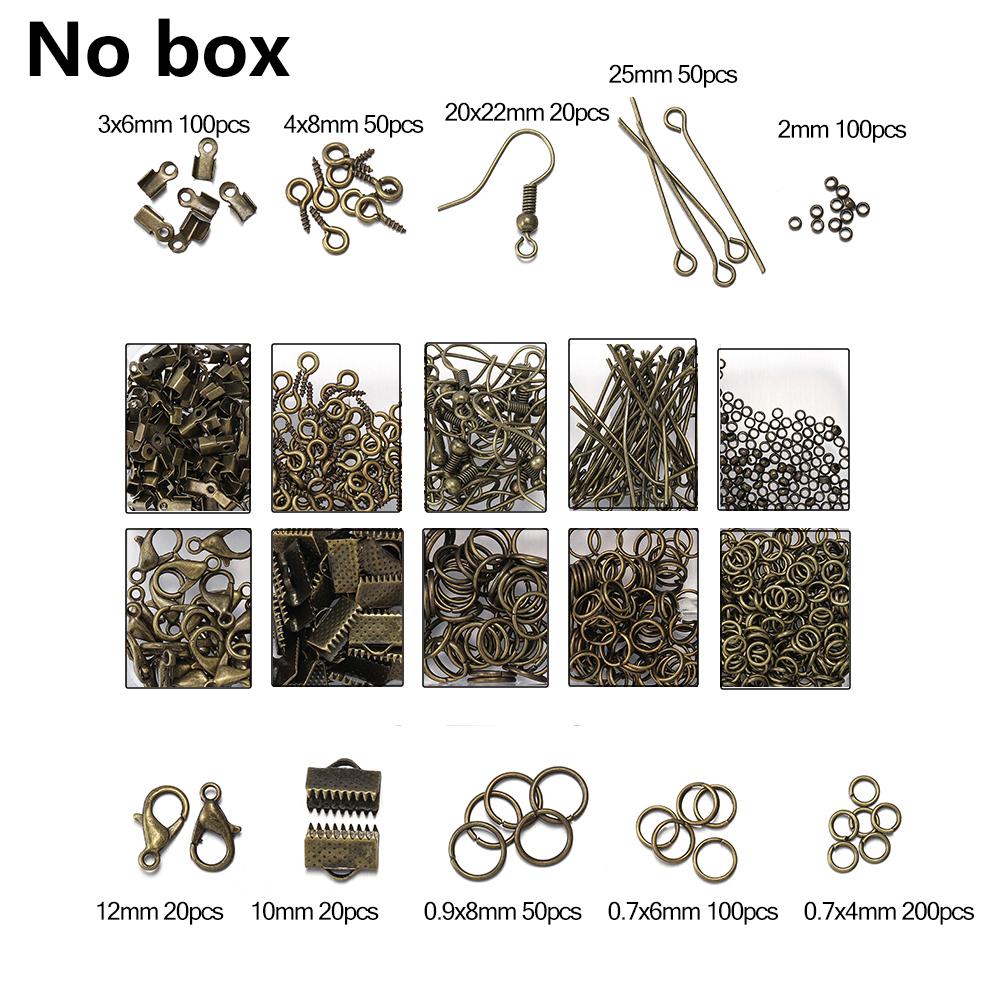 Alloy Accessories Jewelry Findings Set Repair Tools Lobster Clasp Open Jump Rings Earring Hooks for DIY Jewelry Making Supplies