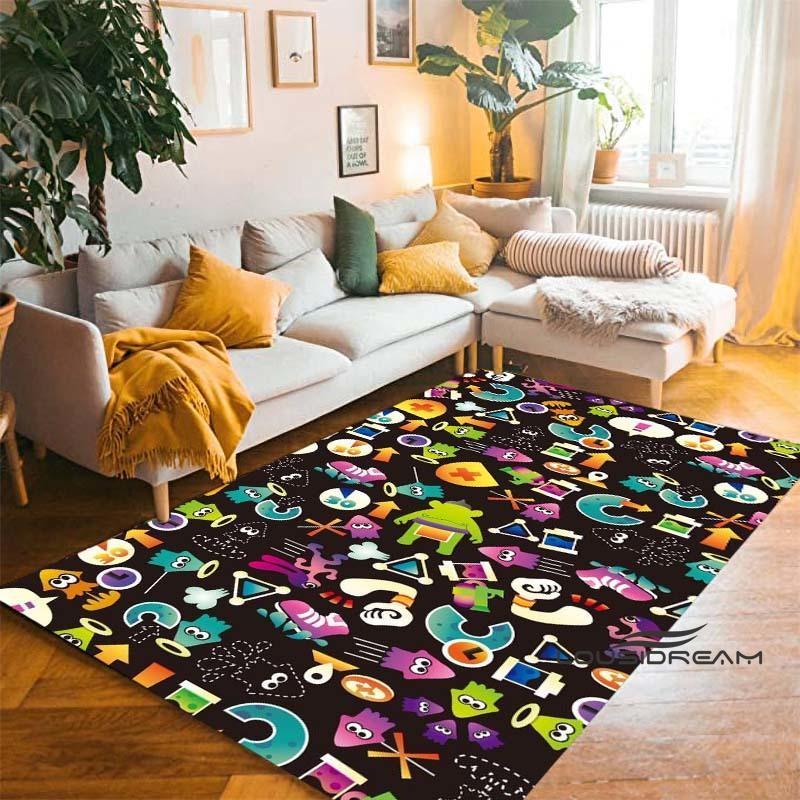 Cartoon Anti-Slip Mat for Kids, PC Gamer, 3D Gaming, Splatoon Rug, Home Carpet, Living Room, Bedroom, Sofa, Doormat, Area Decor1