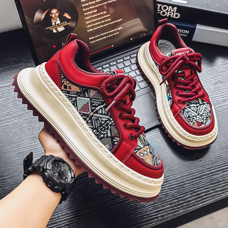 2026 China-Chic Chinese Style Niche Design Board Shoes Men With Thick Soles High Embroidery