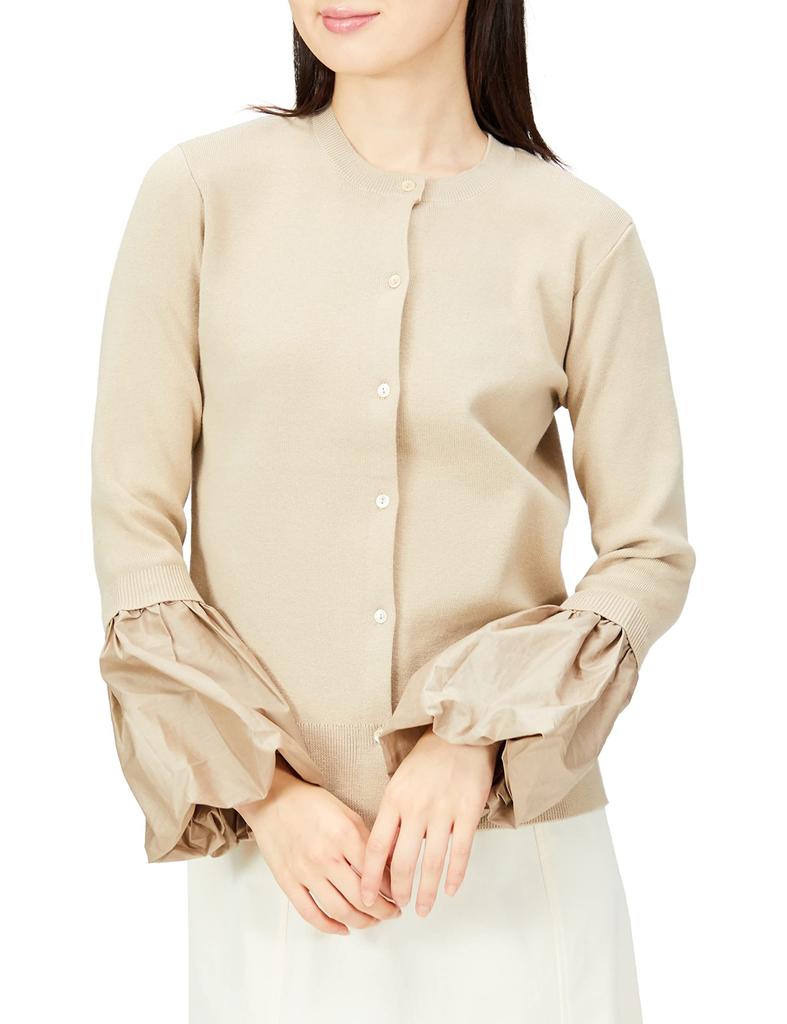 Mira Owen Knit Cardigan with Balloon BEG 0 Cuffs, 09WND224139, Women's,