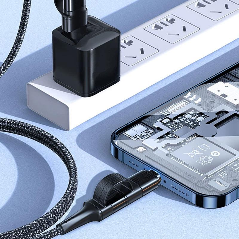 PD Two-in-One Braided Fast Charging Cable for Apple & Huawei