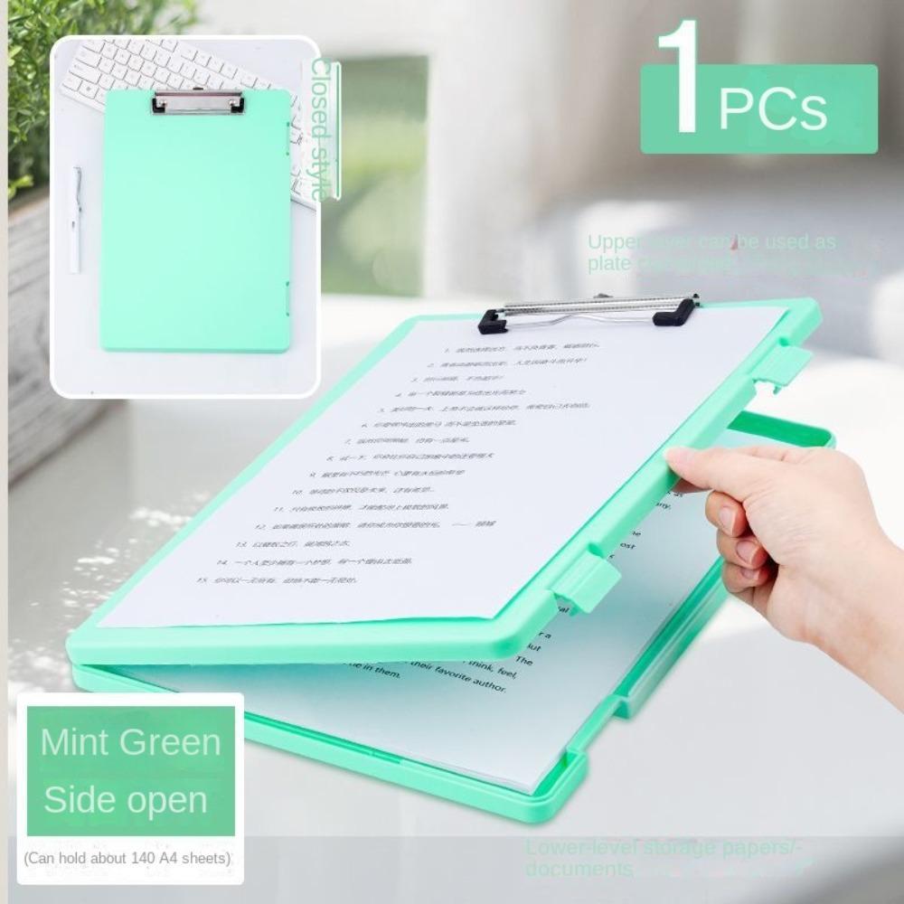 Writing Board A4 Document Storage Box With Folder Clip Side Opening Clasps Folder  Office