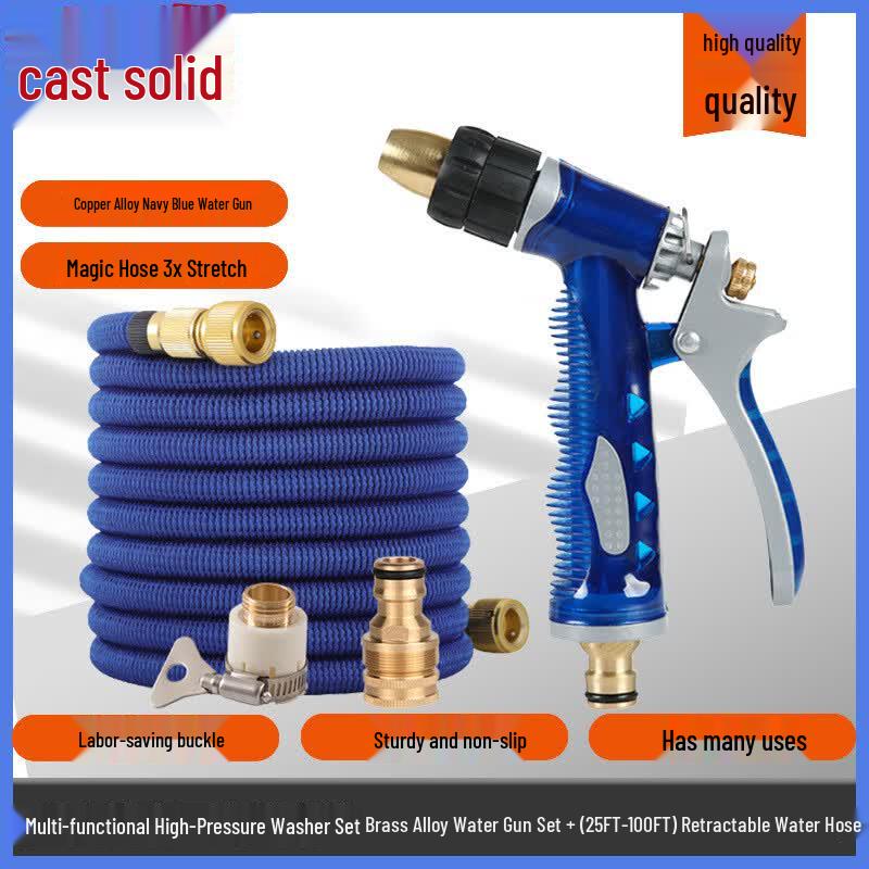 High-Pressure Car Wash Water Gun & Retractable Hose Kit