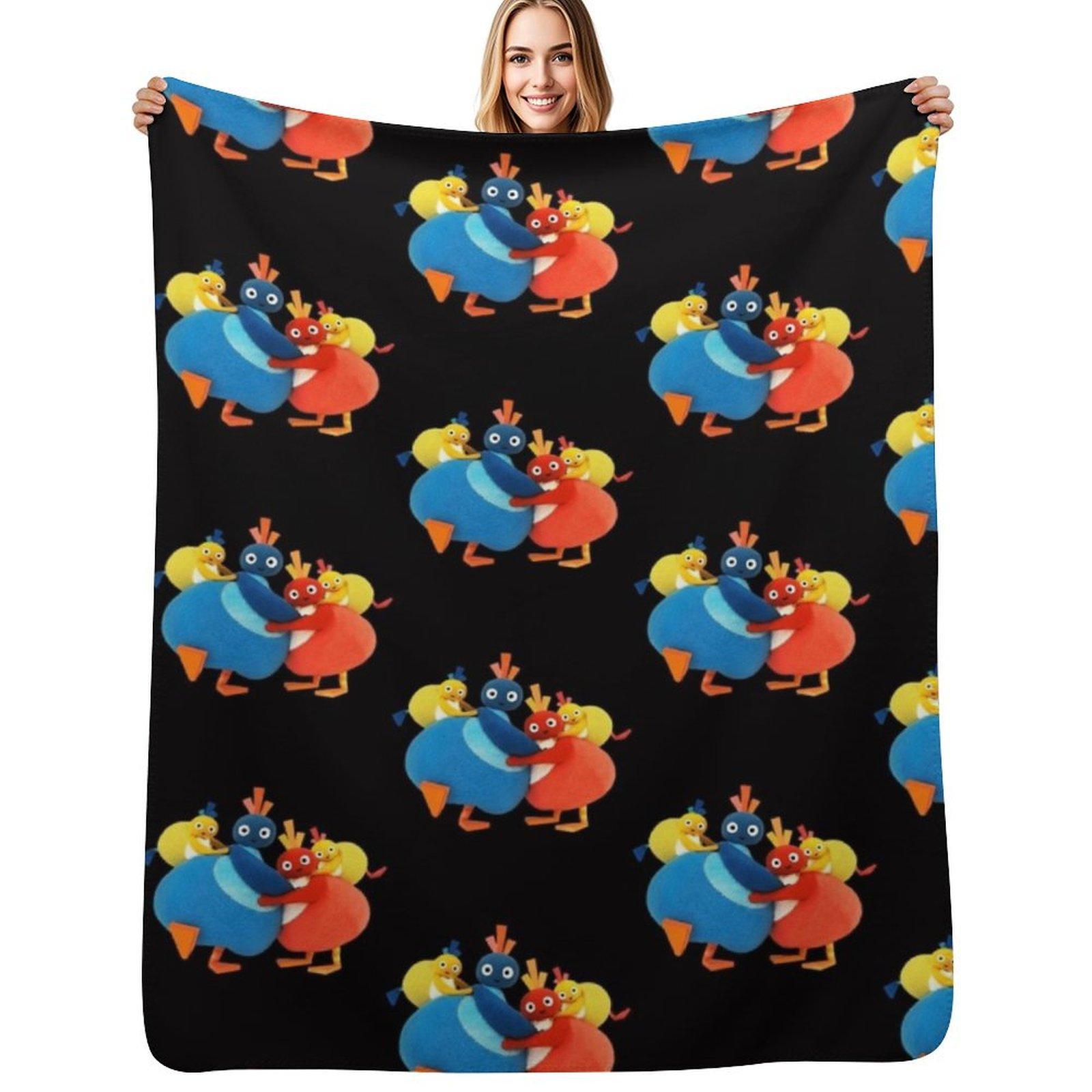 Twirlywoos Cute Characters Throw Blanket Air Conditioner Soft Blanket for Office Home Size: 75*100cm, Weight: 230 GSM