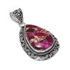 Natural Copper Pink Tourmaline 925 Sterling Silver Jewelry Pendant 2.17" ETC-14037