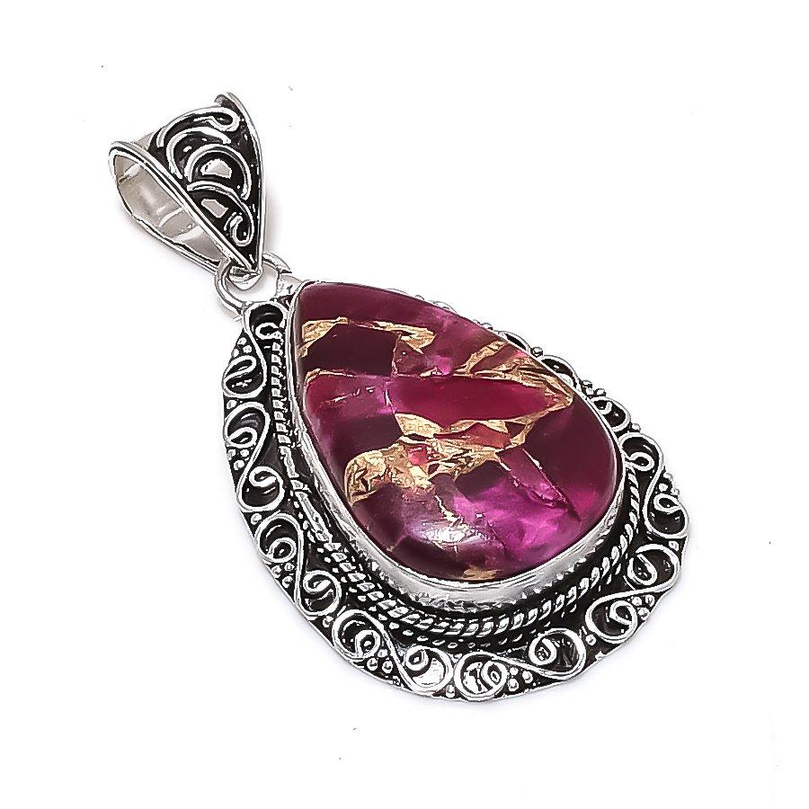 Natural Copper Pink Tourmaline 925 Sterling Silver Jewelry Pendant 2.17 ETC-14037
