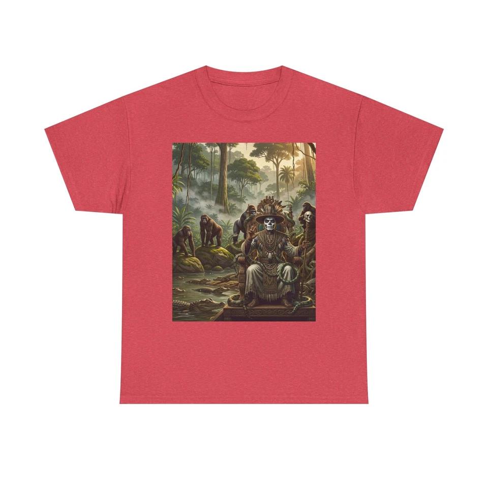 Jungle Expedition Scene T-Shirt | Vintage Tropical Illustration 10 S