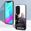 Coole Mädchen W-MittwochS A-Addams Handyhülle Für Samsung S26 S25 S24 FE S23 S22 S21 Plus S20 Ultra Note20Ultra Schwarze Glasabdeckung