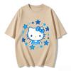 2026 new Summer Cute HelloKitty TShirts Soft Cotton Short Sleeve Tees for Parents  Kids Breathable Casual Daily Outfit Tops