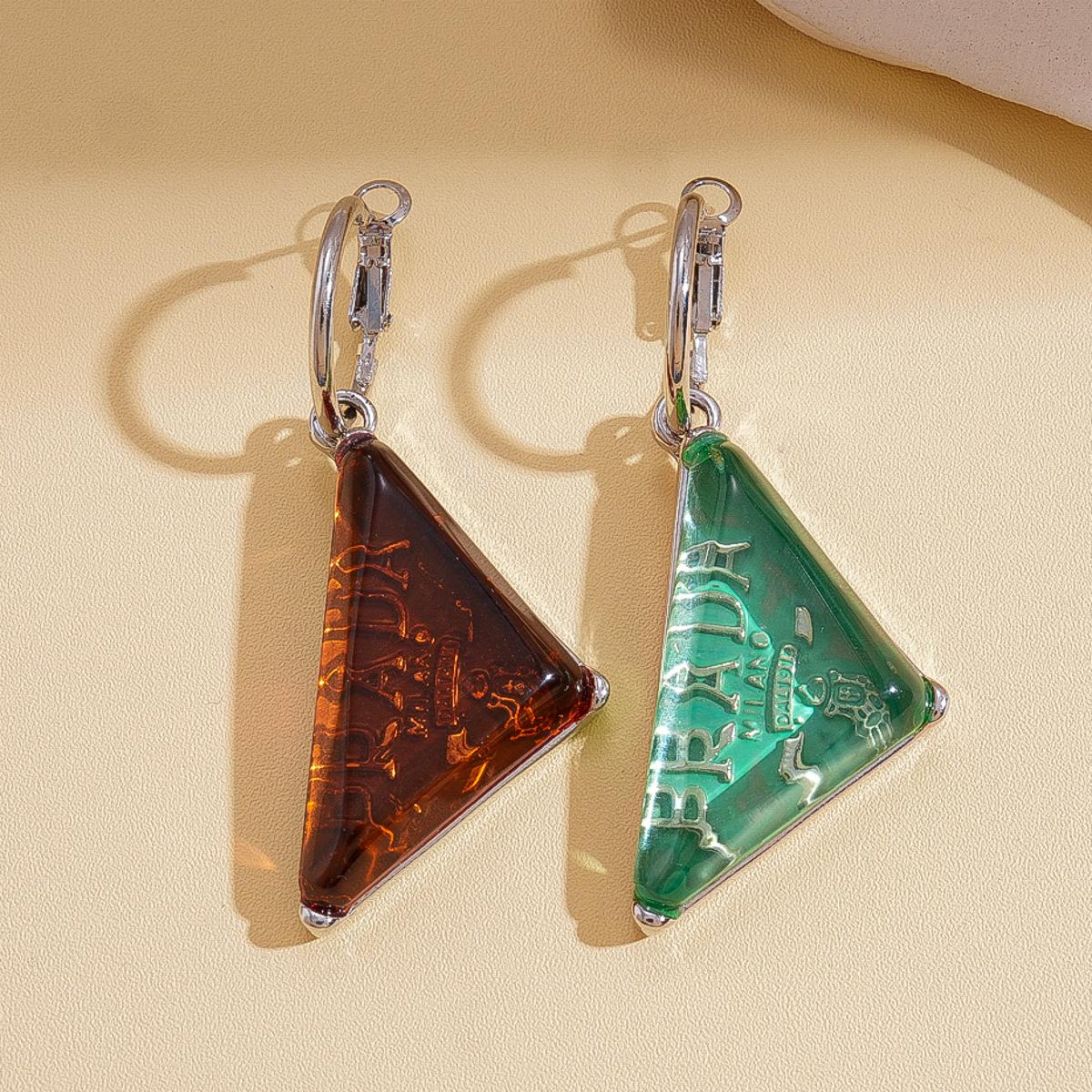 Смоляные Асимметричные Геометрические Треугольные Серьги Серебряная Игла Винтажные Простые Серьги