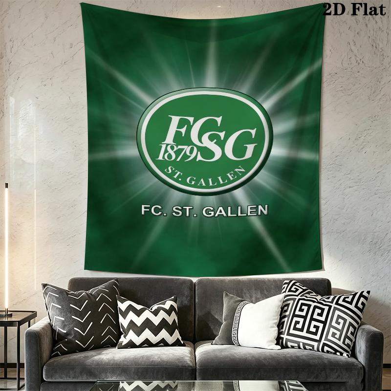 Fc St Gallen Wall Tapestry Aesthetic Wall Hanging Printed Fabric Blanket Decorative Tapestries for Bedroom Living Room Home Decor