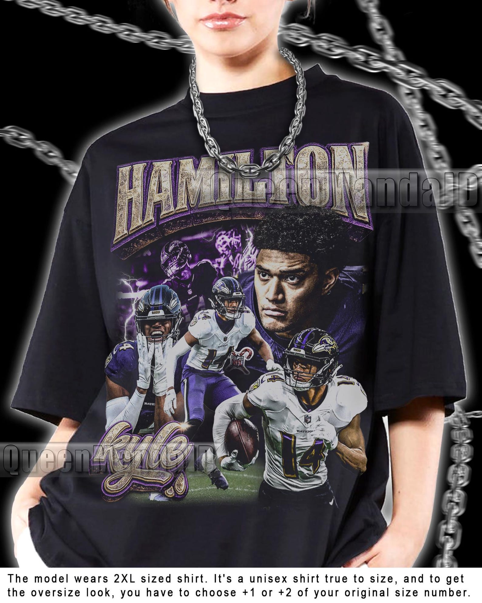 Kyle Hamilton Shirt Professional Sport Vintage 90s T-Shirt, Retro Fan Gift Tee KUS109 M