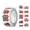 500pcs Fire Truck Firefighter Stickers Self-Adhesive Glossy Finish Gift Bags Envelope Sealing Party Decoration Office Supplies