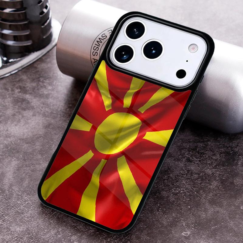 Macedonia Flag Phone Case for iPhone 17 16 15 Pro Max Air 14 13 12 11 Plus Shockproof Capa Cover