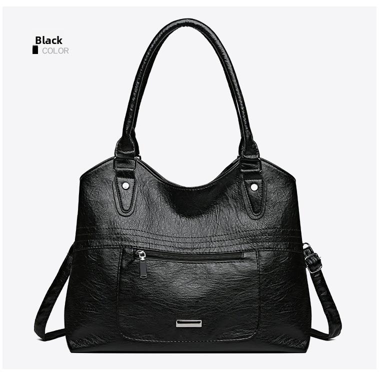 Single Shoulder Mom Girl Large Capacity Soft Leather Casual Bag Trendy Crossbody Handbag