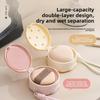 Portable Double-layer Powder Puff Storage Box, Air Cushion Dedicated Small Box, Acrylic Desktop Organizing Box, Cosmetics Storage Rack
