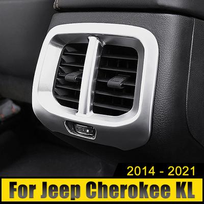 Autocollant de garniture de cadre de sortie d'air conditionné arrière ABS pour Jeep Cherokee KL 2014 2015 2016 2017 2018 2019 2020 2024
