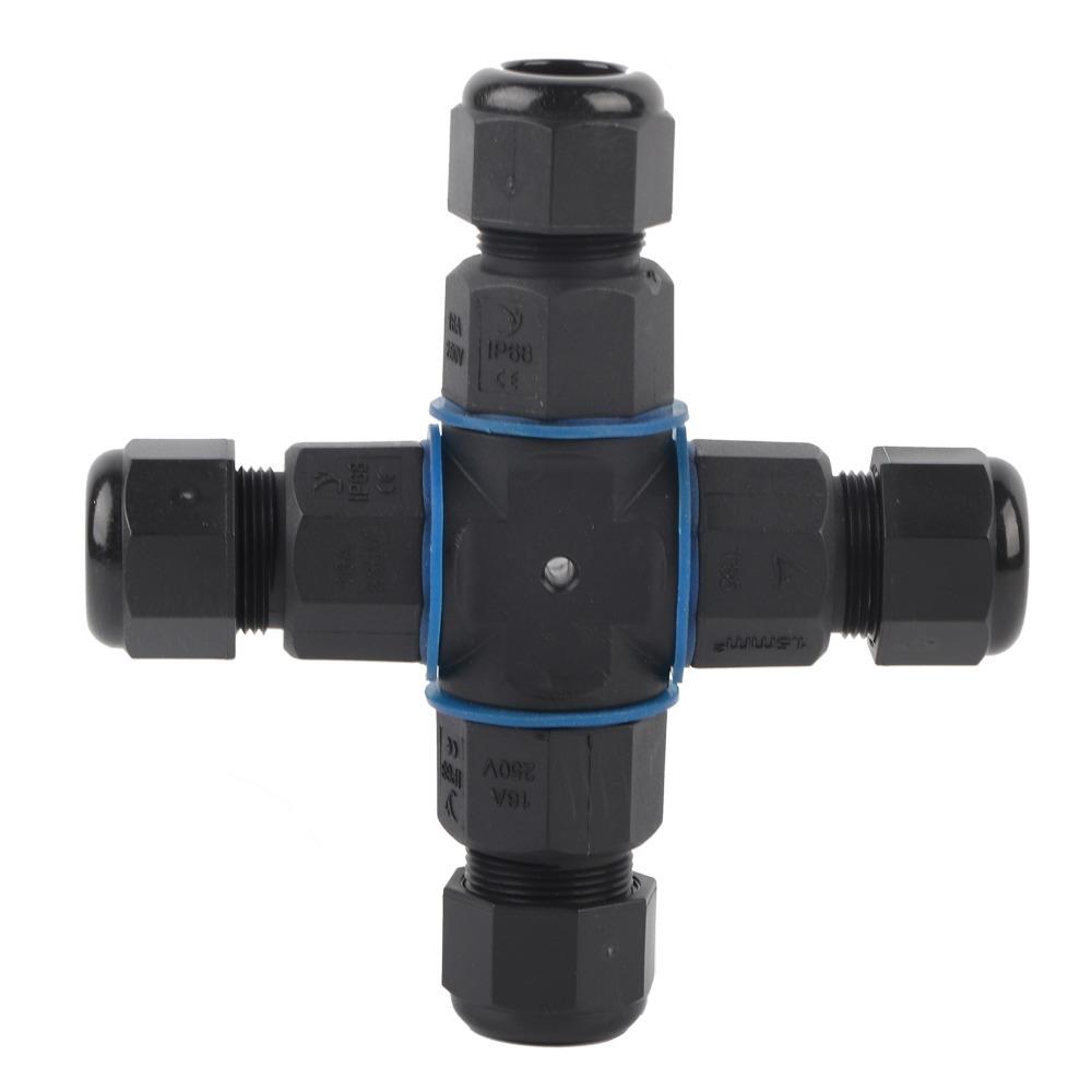 

4‑Way Electrical Cable Connector 13A/250V Brass Nickels Plated Waterproof Connector IP68 Black Electric Terminal армія зелений колір
